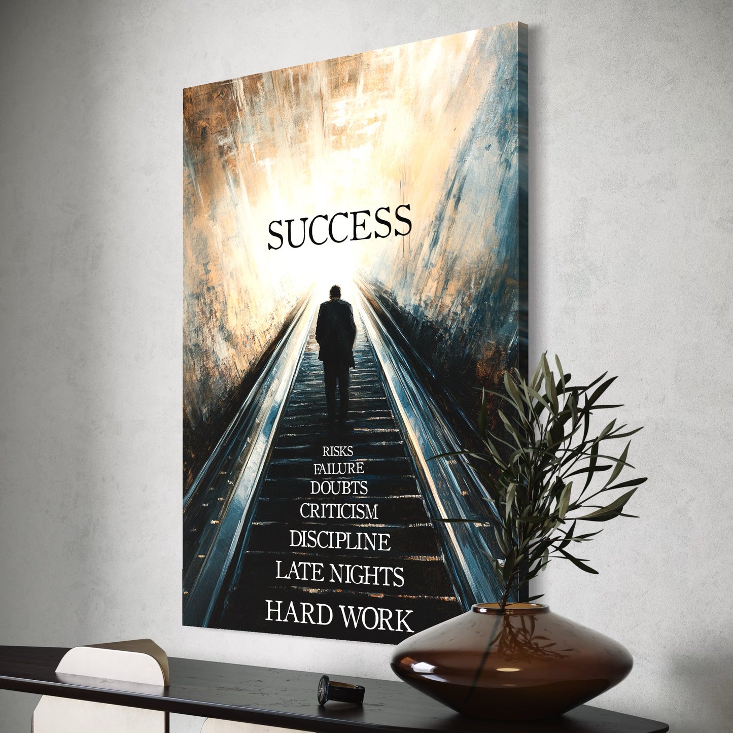 Success Stairs Premium Leinwand